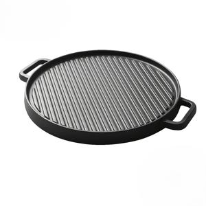 TEMU 주철 양면 그릴, 주철 그릴, BBQ 그릴 팬, 한국 BBQ 그릴, 주철 로스팅 팬 – 양면, 원형 그릴 플레이트 (BBQ용), 양면 프리-시즈닝 논-파워 스토브탑 그릴, 베이킹, 그릴 및 세어링을 위한 다용도 조리 기구