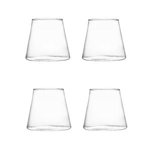 TEMU 투명 보로실리케이트 유리로 제작된 350ml 테이퍼드 유리컵 4개 세트, 물이나 주스용, 일상 가정용으로 이상적, 냉탕 겸용