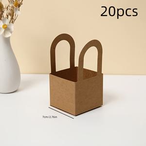 TEMU 그녀/남자를 위한 선물, 다육이 미니 크라프트 종이 봉투 20개 대량 세트, 결혼식 및 파티 답례품으로 손잡이가 달린 선물 상자로 완벽