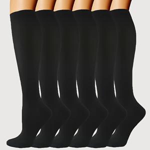 6켤레 남녀공용 압박 양말 - 드로스트링 통기성 원단, 내구성 - 모든 계절, 러닝, 하이킹 및 일상복에 적합 - 손세탁 전용, 스포츠 슈트, 아웃도어 필수품, 다용도 패션, 신축성 있는 소재