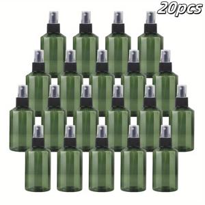 TEMU 20개 그린 PET 스프레이 병 세트, 각 100ml / 3.38Oz 용량. 휴대용으로 재사용 가능하며 여행용 사이즈의 이 컨테이너는 Non-PVC 펌프 헤드를 특징으로, 용품, 화장품, 에센셜 오일에 적합합니다.