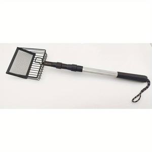 TEMU 1개 조절 가능한 긴 손잡이 닭 배설물 스쿠퍼 - 3-in-1 헤비듀티 금속 삽, 쉬운 체질을 위한 구멍, 내구성 있는 스틸 와이어 헤드, 소나무 펠릿 및 닭장 청소에 완벽