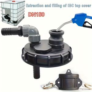 IBC 탱크에 적합한 다기능 통풍구 DN150 드럼 뚜껑, 163mm 물탱크 캡, 25mm 호스 커넥터, 충전 및 추출용 먼지 캡 포함, 농업 관개용으로 이상적입니다.
