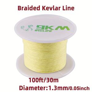 TEMU 50피트/200피트 9KM DWLIFE 케블라 코드, 0.8/3.5mm 브레이디드 케블라 라인 아라미드 로프, 생존용 쇼크 코드/낚시용 도구/모델 로켓