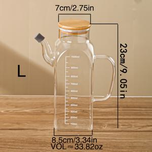 TEMU 유리 올리브 오일 디스펜서 병, 투명한 디자인의 유리 오일병 | 샐러드, 튀김, 그릴용 내구성 있는 식품 서비스 조리 도구 - 식품 등급 야외 바베큐 | 레스토랑용 조리 오일 디스펜서