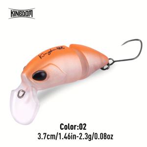 TEMU KINGDOM 투섹션 미노우 루어 2.3g 플로팅 롱캐스트, 송어와 농어 전용, S자형 수영 액션 + 내장형 딸랑이 비즈, 녹 방지 고리, ABS 소재, 다양한 색상 선택 가능, 낚시에 매우 효과적, 야외 낚시 선물