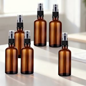 TEMU 12/8/6개 앰버 유리 스프레이 병 - 재사용 가능한 여행용 용기, 1.01oz/1.69oz/3.38oz 30ml/50ml/100ml, 에센셜 오일, 청소, , 홈 스토리지에 적합, 세련된 누수 방지 내구성 스프레이어, 액체 분사 병, 뷰티 애호가를 위한 필수품