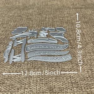 TEMU 새로운 디자인 공예 금속 템플릿 몰드 커팅 다이 만화 이중 날 배너 스크랩북 다이 컷 앨범 종이 카드 공예 엠보싱