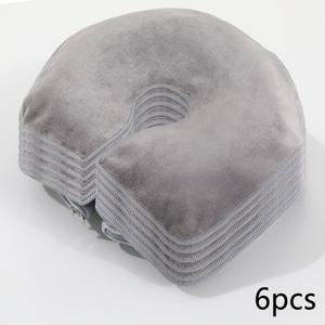 TEMU 초극세사 플랫 뷰티 U 타월 | 6개입, 뛰어난 흡수력 및 내구성 | 사이즈: 35Cm X 28Cm | 웰빙 및 뷰티 살롱에 적합 | 기능: 클라이언트 땀 빠르게 흡수, U자형 베개 수명 연장