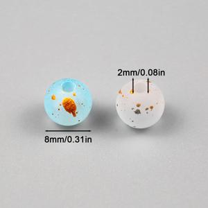 TEMU 8mm/약 206개 혼합 색상 아크릴 볼 비즈, 빈티지 무광 엔드, 골드 스팽글 장식, 모조 유리 원형 비즈, 루스 장식 비즈, 비즈 & 비즈 모음, 팔찌 및 목걸이 스트링 재료