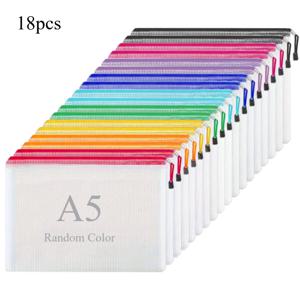 TEMU 18팩 A5 PVC 메쉬 지퍼백 - 지퍼 & 메쉬 사이드 다용도 문서 정리함, 가정, 학교, 사무실, 여행용 - 영수증, 사진, 플래너, 여권용 PVC 파우치