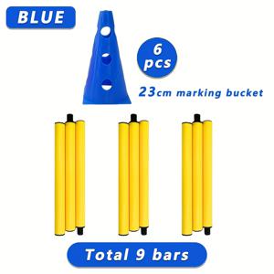 6개 또는 10개 구멍이 있는 23CM 간판 버킷과 9개 또는 15개 분리형 보관 간판 폴대, 강아지 점프 폴대, 장애물 로드 콘 및 장벽 폴대 (장애물 포함), 축구 및 농구 훈련 장비 간판 버킷 폴대 및 장애물