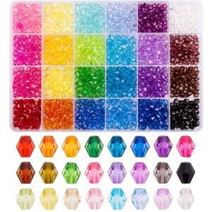 TEMU 약 1440개/박스 투명 아크릴 비즈, 비코인, 혼합 색상, 6X5.5mm, 구멍: 1-2mm, 주얼리 제작 키트