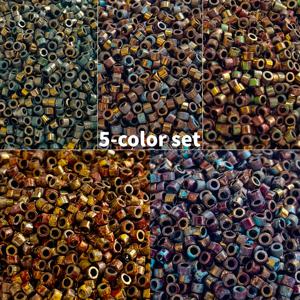 TEMU Miyuki Delica 비즈, 2000개, 피카소 메탈릭 5색 세트, 사이즈 2.5mm/0.0985인치, 총 20g/0.705oz, 각 색상당 5g/0.176oz/400개, 주얼리 제작, 목걸이, 귀걸이 재료용
