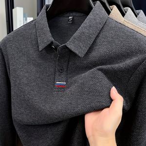 남성 패션 폴로 셔츠, 가을/겨울 긴소매 라펠 단색 캐주얼 셔츠, 기하학 패턴, 따뜻한 원단, 1/4 버튼 클래식 핏, 아웃도어 스포츠 골프 폴로 셔츠, 사계절, 기하학 프린트, 스포티 스타일, 야외 활동