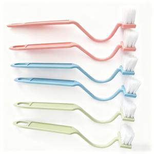 6개 세트 연장 손잡이 변기솔 - 좁은 공간용 V자형 팔꿈치, 욕실, 상업용 및 병원 청소용 - 가볍고 내구성 있는 배관 도구, 블루/그린/핑크, 20인치 - 가정, 화장실, 청소 서비스에 이상적, 튼튼한 강모, 필수 일상 가정용 도구, 다용도 소형 청소솔, 사각지대 없이 틈새 청소, 컴팩트하고 공간 절약형