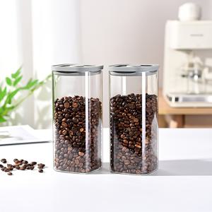 TEMU 2/4개입 유리 커피 원두 용기 세트, 사각 하이 보로실리케이트 유리 병 정리함, 밀폐 유리 보관 용기, 진공 유리 보관 병, 커피 캐니스터, 보관 병, 냉동고 사용 가능, 고온 저항, 재사용 가능