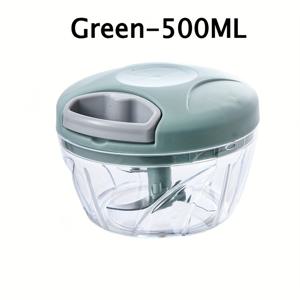 TEMU 500ml & 900ml 수동 다지기 – 전동식, 내구성 있는 플라스틱 주방 도구, 마늘, 양파, 야채용 곡선형 칼날 – 컴팩트하고 세척이 쉬운 가정용