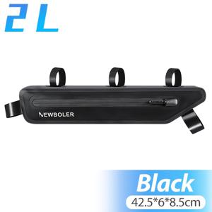 NEWBOLER 2L PVC 자전거 가방 (확장형 탑 튜브 가방 포함), 좁은 테두리 프레임 (보관용), 저풍력 공압식 휴대용 공구 키트, 고속도로 MTB 그라벨 자전거 라이딩 장비에 적합