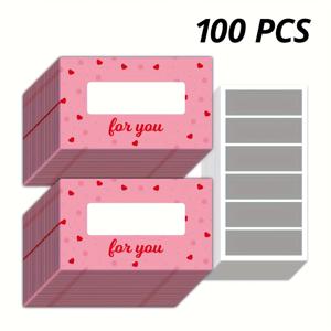 TEMU 50/100장 핑크 하트 빈 스크래치 카드, 데이 빈 상품 카드, 9x5.4cm/3.5x2.1인치, 재미있는 데이 용품, DIY 추첨 소품, 커플 보상 소품, 파티 용품, 온라인 상점, 선물, 선물 가게, 매장 데이 이벤트에 적합, 데이 상품 카드,상품권,스크래치 카드,로맨틱 테마, 에스테틱,대량 카드스톡 품질