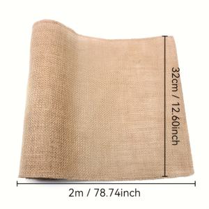 TEMU 28/32Cm 폭 2M 길이 천연 헤파스 황마 원단 롤 - 공예, 크리스마스 테이블 및 의자 커버, 웨딩 장식, 소박한 황마 원단. 가정 장식 및 파티 용품을 위한 고품질 소재. 황마 리본 롤, 컨트리 스타일에 적합
