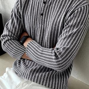 TEMU 남성용 패션 솔리드 컬러 V넥 헨리 셔츠, 세탁기 사용 가능, 세탁 불가, 내구성 있는 원단