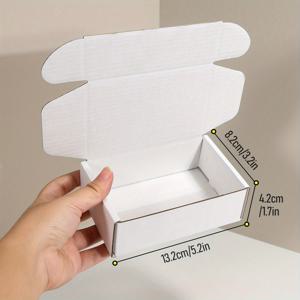 TEMU 10/20개 골판지 소형 카톤 (13.2x8.2x4.2cm) - 화이트/브라운 소규모 비즈니스/소매/공예/선물용 배송 포장 상자
