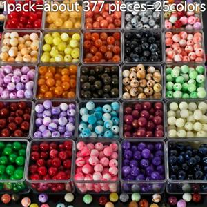 TEMU 377개 8mm 아크릴 크리스마스 비즈 - 25가지 생동감 넘치는 투톤 DIY 공예 재료, 목걸이, 귀걸이, 키체인 제작에 적합 - 축제 장식 선물, 광택 있는 비즈 표면, 매끄러운 질감, 내구성 있는 소재, 창의적인 핸드메이드 선물, 참 비즈, 정교한 액세서리 비즈, 주얼리 제작 용품