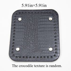 TEMU 1개 수제 크로셰 & PU 가죽 DIY 가방 베이스 - 15x15cm 악어 질감 직조/버킷 핸드헬드 가방 바닥, 레트로 핸드백 만들기 용품 (////버건디/) 지갑, 크로스바디, 혹은 고아용 DIY 지갑 만들기