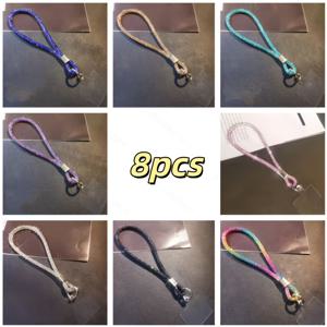 TEMU 8개 세트 럭셔리 반짝이 스톤 방지 손목 스트랩, 폰 랜야드, 가방 체인, 차량 장식, 실내 걸이 장식, 카메라 스트랩, 물병 스트랩, 내구성 강화, 여행과 파티에 완벽, 여성 생일 선물, 커플 선물