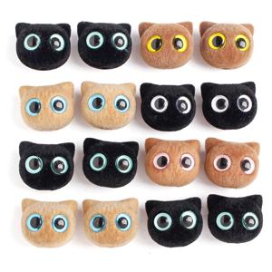 TEMU 17x19mm 5개 (랜덤 믹스) 혼합 색상 플러시 고양이 머리 비즈, 팔찌, 귀걸이, DIY 비즈 펜, 열쇠고리, 주얼리 액세서리 제작용