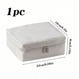 TEMU 1개/2개 세트 간편한 단색 휴대용 세면도구/화장품/화장품 도구 폴리에스터 보관 가방