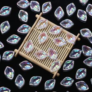 TEMU 바다 동화 스타일 20x14mm 인어 공주 무지갯빛 꽃잎 모양 구슬 50개, DIY 주얼리, 공예 프로젝트, 부모-자녀 수공예 활동, 생일 파티 장식, 선물용 장식품 꾸미기용
