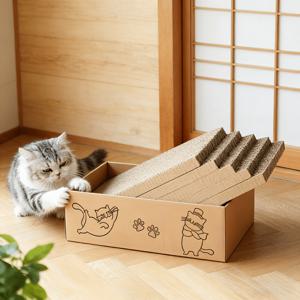 TEMU 6개입, 귀여운 만화 고양이 골판지 스크래칭 포스트, 골판지 고양이 상자 고양이 침대, 스크래칭 포스트 및 장난감 둥지, 애완 동물 휴식 및 놀이 2-in-1, 내마모성 및 스크래칭 방지 고양이 애완 동물 용품, 고양이 휴식 및 발톱 연마 애완 동물 침대, 골판지 고양이 침대