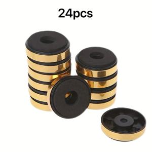 TEMU 24개 스피커 격리 발, 40mm 플라스틱 충격 흡수 베이스 패드, 스탠드 발, 댐퍼, 오디오 CD AMP Hifi 서브우퍼 수리 적합, 골든, 기타 스트랩 잠금 나사, 기타 스트랩 잠금 핀, 스피커 벽걸이