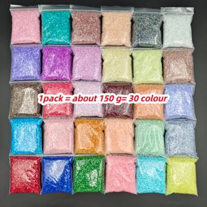 TEMU 150G/5.29Oz 30색 불규칙한 유리 조각, 2-4mm 반짝이는 조각, 네일 아트 장식, 레진 공예, 주얼리 제작, , 꽃병 채우기용 - 멀티컬러 유리 비즈, 홈 데코 및 비즈 혼합용, 크리스마스 공예 용품, 참