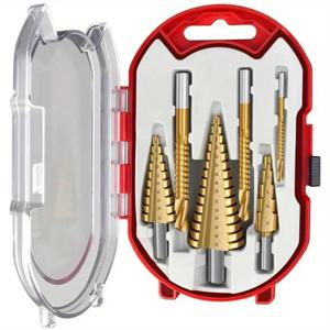 TEMU 목재 및 금속용 6개 티타늄 스텝 드릴 비트 세트 - 4-12, 4, 4-32mm 사이즈와 3, 6, 8mm - 다용도 홀 오프너 키트
