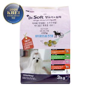 TEMU 더독 강아지 사료 닥터소프트 연어 양고기 감자 3kg