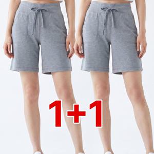 (1+1)( 2장세트! ) 여성 여름 트레이닝 편안한 와이드 밴딩 데일리 캐주얼 반바지(W7OPSS04)