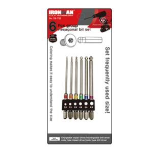 TEMU IRONMAN TOOL 아이언맨툴 전동 스크류드라이버용 육각비트세트 볼비트 100mm 6종세트 (IR-721)