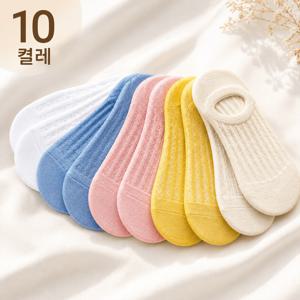 TEMU 망사 덧신 10P 세트- 양말,덧신,여름,봄,여성,보트 삭스,삭스,벗겨짐 방지,10켤레,10족