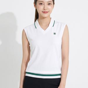 TEMU 여성 PK 브이넥 카라 나시 티셔츠 레이어드 골프 스포츠웨어 캐주얼 민소매티(W7SS32)