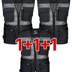 TEMU (1+1+1)( 3장세트! ) 남성 실속형 만능 베스트 작업복조끼ㅣ메쉬조끼ㅣ포켓조끼ㅣ낚시조끼ㅣ마트조끼 와이드포켓(H8QP2V003M)