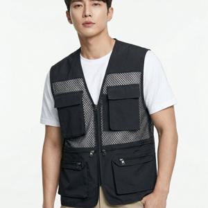 TEMU 남성 다용도 작업조끼 망사조끼 등산조끼 야외조끼 메쉬조끼 가성비 좋은 작업복 수납 포켓 베스트 와이드포켓(H82V003M)