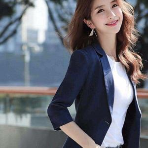 TEMU 얇은 작은 여성 코트 7부 소매 캐주얼 스몰 슈트