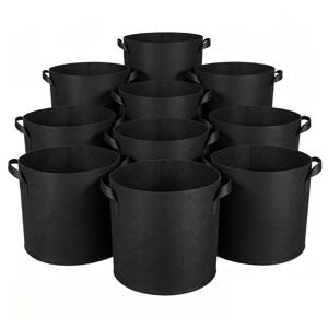 TEMU 10개입 20갤런 특대형 고하중 부직포 재배용 봉투, 280g 통기성 화분, 채소 및 과일 모종용 전문 모종백, 뿌리 보호 및 썩음 방지