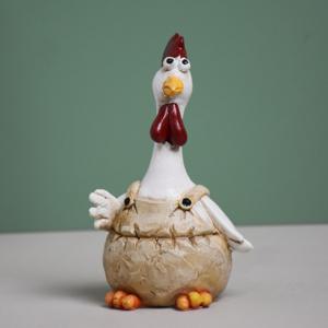 TEMU 1개 귀여운 닭 커플 레진 수집용 피규어, 미국 컨트리 스타일 농가 장식, 거실, 창밖, 서재 책상 장식용 수제 수탉과 암탉 조각상, 특별한 집들이 선물