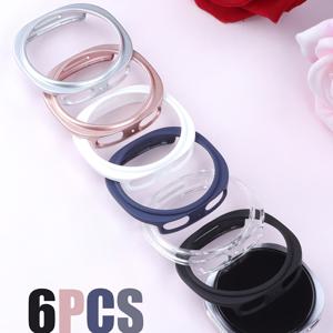 삼성 8 9 (40mm/44mm) 호환 캐주얼 스포츠 시계 케이스 6개 세트, 충격 방지 및 스크래치 방지 하드 PC 스켈레톤 케이스, 착용이 간편한 남녀공용, 6색 조합 세트