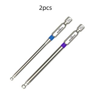 자석식 볼 엔드 육각 비트 세트 2개, 길이 75mm, 4/5mm, 62HRC 고경도, 깊은 구멍 나사 및 좁은 공간용