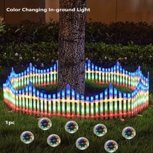 TEMU 8LED 태양광 조명 야외 정원등, LED 야외 경로등 평면 디스크 디자인, 스테인리스 스틸 내구성 하우징, 분위기 조명, 지능형 감지, 정원 잔디밭, 안뜰, 테라스, 조경, 화분, 보도등 장식